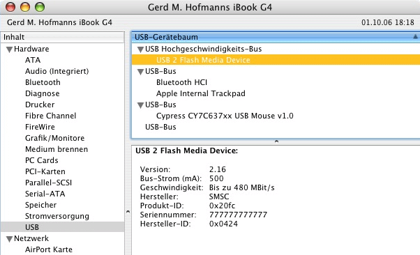 Mac OS System Profiler