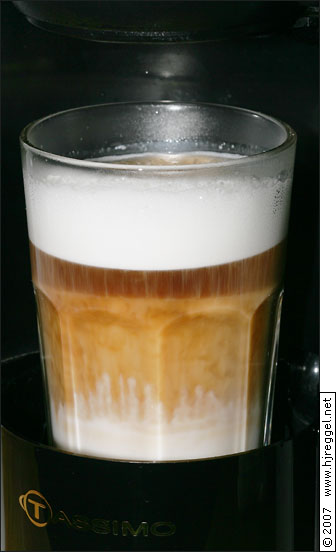 Tassimo Latte Macchiato, Endergebnis